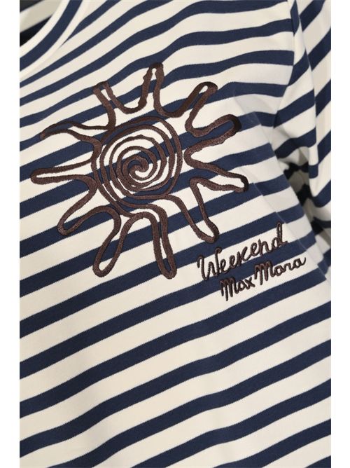 T-shirt WKDSABATO in jersey di cotone con stampa a righe e ricamo WEEKEND MAX MARA | 2615941112600005